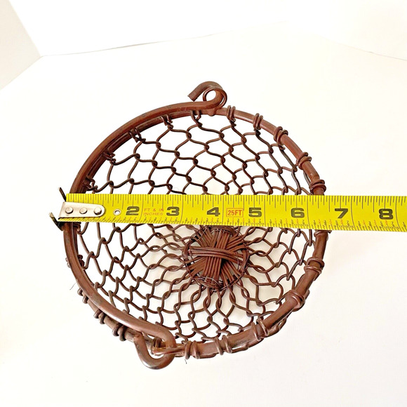 Farmhouse Style Rustic Small Wire Basket Distressed Finish Country Decor 6.5x4" - Picture 5 of 6